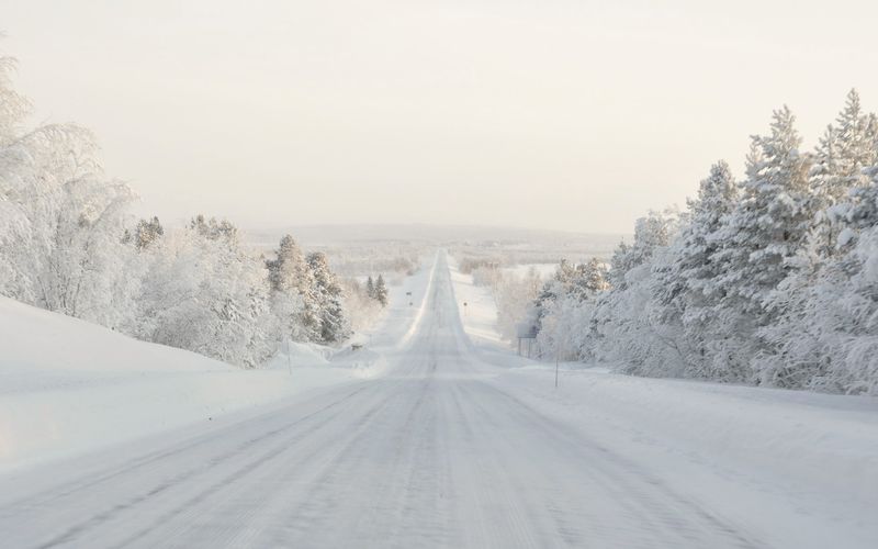 road covered with snow