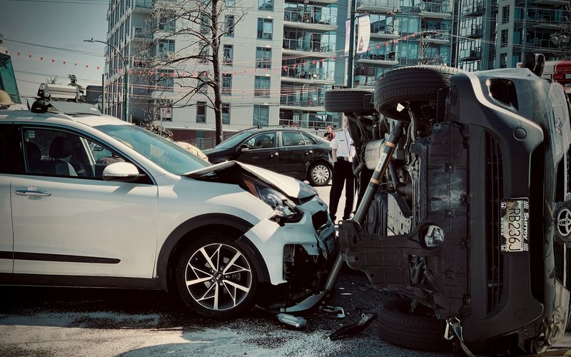 a car that has crashed into another car